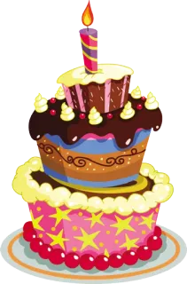 🎂 4bbbf177 ciasto, urodziny, deser, impreza, święto telegram sticker