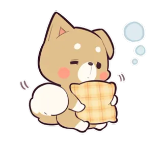 💤 21fafb33 犬, 眠い, かわいい, 動物, 枕, 夢 telegram sticker