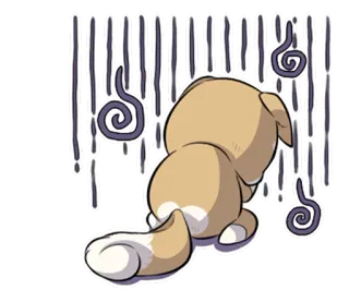 😨 4423c5f8 悲しい, 犬, 落ち込み, かわいい, 寂しい, 漫画 telegram sticker