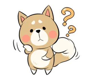 ❓ 5ef689b0 犬, 動物, 質問, 考える, 可愛い, ステッカー telegram sticker