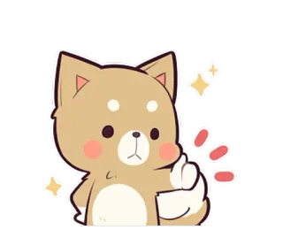 👍 732725d5 犬, かわいい, 動物, 柴犬, 中指, 侮辱的なジェスチャー telegram sticker