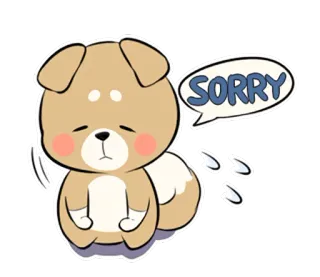 🙇 751416c1 SORRY 犬, かわいい, ごめん, 謝罪, 漫画, 動物 telegram sticker