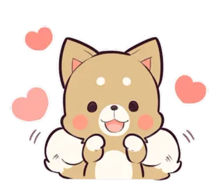 😍 d7983d58 犬, かわいい, ハート, 動物, 可愛い, 子犬, 愛, 愛らしい telegram sticker