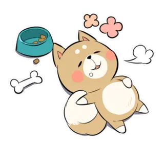 🍽 e25e7dc7 犬, 柴犬, 睡眠, 幸せ, 可愛い, 漫画, ペット, 動物 telegram sticker