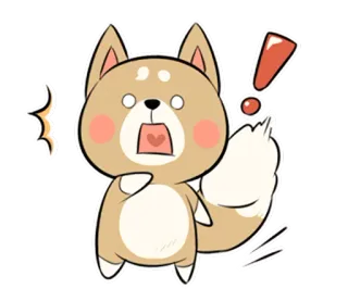 ❗ e6bff368 犬, びっくりマーク, 驚いた, ショック, 注意, 漫画 telegram sticker