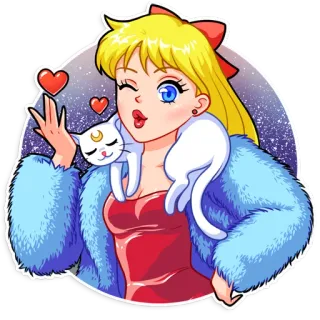 😘 1349c55b Sailor Venus Sailor Moon Anime, Cartoon, Magical Girl, Kawaii, Aufkleber telegram sticker