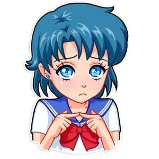 🥺 58480e24 Sailor Mercury Sailor Moon Anime, Mädchen, Süß, Manga, Sailor Moon, Sailor Mercury telegram sticker