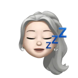 💍 ad1f7d71 ZZZ นอนหลับ, zzz, อิโมจิ, เหนื่อย, ง่วง, ผู้หญิง telegram sticker
