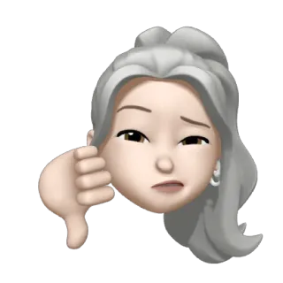 💍 beee741f อิโมจิ, ไม่ชอบ, ไม่เห็นด้วย, ด้านลบ, ผู้หญิง, ผมหงอก telegram sticker