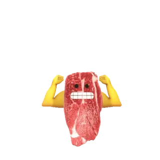💪 b9bb225a carne, gracioso, músculo, comida, emoji, personaje, res telegram sticker