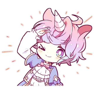 👍 2c20496c Q版, 动漫, 奇幻, 可爱, 角色, 独角兽, 闪亮 telegram sticker