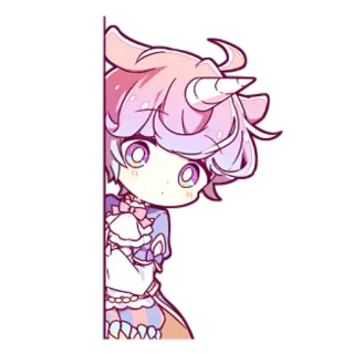 😇 5b16f9a9 动漫, Q版, 卡哇伊, 独角兽, 可爱, 漫画 telegram sticker