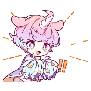 😍 c811c890 独角兽, 动漫, 啦啦队, 卡哇伊, 可爱 telegram sticker