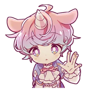 🦄 d22d302a 动漫, 独角兽, Q版, 可爱, 贴纸 telegram sticker