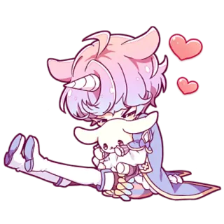 ☺ dac7d86c 动漫, 可爱, 卡哇伊, 幻想, 角色, 爱心 telegram sticker