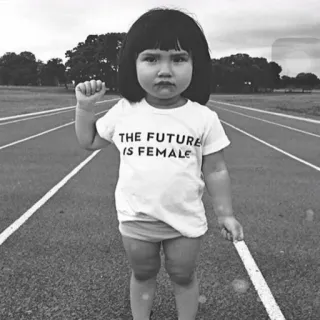 💪 4abf4f81 THE FUTURE IS FEMALE bambino, ragazza, donna, femminismo, emancipazione, futuro telegram sticker