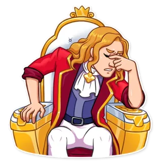 🤦 5636efe7 슬픈, 왕, 화난, 왕실, 왕좌, 피곤한, 캐릭터, 만화 telegram sticker