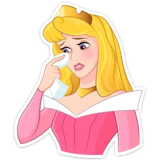 😢 16059885 Aurora Sleeping Beauty principessa, piangere, disney, emozionale, triste, cartone animato whatsapp sticker