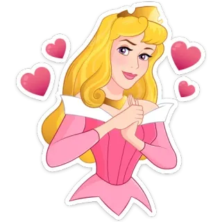 ❤ 2f28b702 Aurora cartone animato, principessa, disney, cuori, animazione, amore, la bella addormentata whatsapp sticker
