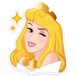 😉 d5655b4a Aurora Sleeping Beauty principessa, cartone animato, disney, la bella addormentata, aurora, occhiolino whatsapp sticker