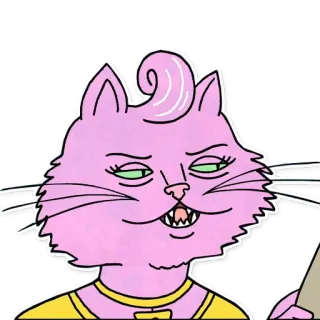 😜 d015dc9a Princess Carolyn BoJack Horseman cartoon, animal, anthropomorphic, cat, pink telegram sticker