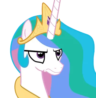 😒 2b93fadb Princess Celestia My Little Pony prinses, celestia, pony, cartoon, kroon, walging whatsapp sticker