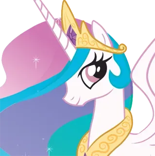 😊 352b1310 Princess Celestia My Little Pony Pony, Prinses, Celestia, Eenhoorn, Cartoon, Magie whatsapp sticker