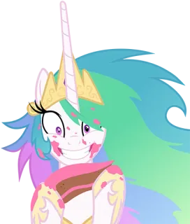 🍰 38a61e4b Princess Celestia My Little Pony pony, cartoon, prinses, Celestia, taart, sullig whatsapp sticker