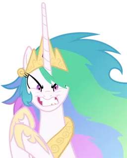 😈 c3b5c5b7 Princess Celestia My Little Pony prinses celestia, pony, my little pony, boos, cartoon whatsapp sticker