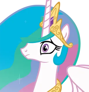 😕 e9107255 Princess Celestia My Little Pony pony, cartoon, prinses, Celestia, eenhoorn, magie whatsapp sticker