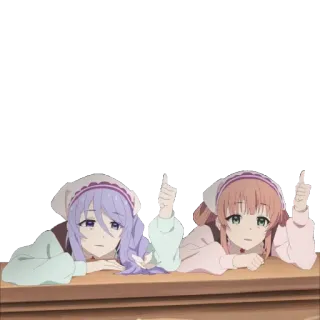 🥱 45dca7fa Anime, Mädchen, Daumen hoch, Süß, Cartoon telegram sticker