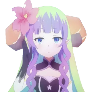 ✋ 618091de Anime Mädchen, niedlich, Pastell, kawaii, Blume, Dämon telegram sticker