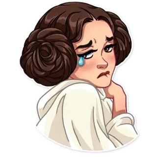 😢 1acba10f Leia Organa Star Wars 莱娅, 星球大战, 公主, 悲伤 telegram sticker