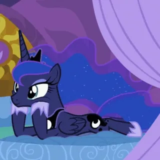 😌 86dda85e Princess Luna My Little Pony: Friendship Is Magic Pony, Cartoon, Animation, Nacht, Mond telegram sticker