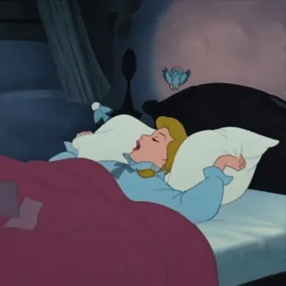 🧚‍♀️ f1d4289e Cinderella Cinderella, Disney, tidur, kartun, dongeng, burung telegram sticker