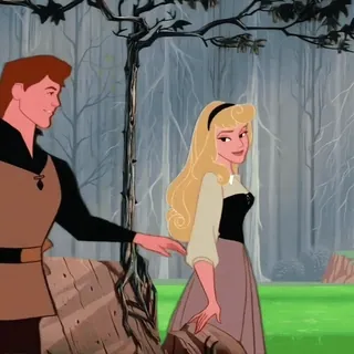 🧚‍♀️ f1fb5016 Aurora Sleeping Beauty putri, disney, kartun, animasi, pasangan, romantis telegram sticker