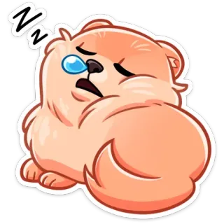 😴 71277590 Zz спящий, собака, милый, zzz, дремать, мультфильм telegram sticker