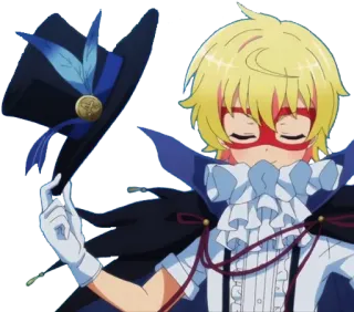 😎 09a05854 アニメ, キャラクター, 帽子, マスク, 金髪 telegram sticker