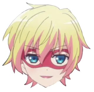 👀 2088fab9 アニメ, キャラクター, マスク, 金髪, 青い目 telegram sticker