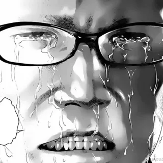 😭 00a52c28 哭, 伤心, 眼镜, 动漫, 漫画, 眼泪, 沮丧, 情绪化 telegram sticker