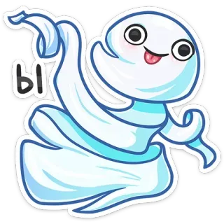 😁 46c3b5d9 Ы 만화, 유령, 귀여운, 스티커, 캐릭터 telegram sticker