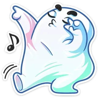 🎧 8bf9a137 유령, 춤, 만화, 음악, 귀여운 telegram sticker