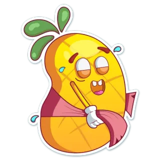 🛁 2a4bc2c6 mango, fruit, cartoon, cute, kawaii, tropical, food, sticker telegram sticker