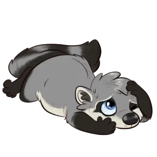😨 019a75c6 Waschbär, traurig, Cartoon, Tier, niedlich telegram sticker