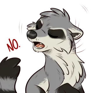 😠 6dd2569c NO. Waschbär, Tier, Nein, Ablehnung, Cartoon, Sticker telegram sticker