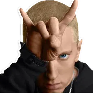🦌 89e847b1 Eminem Рэпер, Музыка, Артист, Певец, Рога дьявола telegram sticker