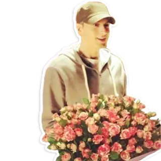 💐 d911258e мужчина, цветы, букет, розы, подарок telegram sticker