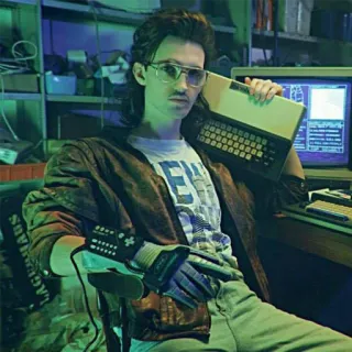 🌐 aff87dc8 retro, ochentero, ordenador, hacker, vintage, tecnología, mullet whatsapp sticker