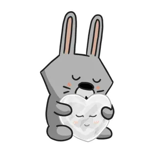 🤍 8594bbc9 konijn, hart, liefde, schattig, dier telegram sticker
