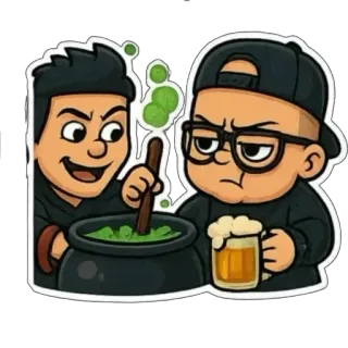 🔮 8b25cff6 dessin animé, personnages, potion, bière, cuisine telegram sticker